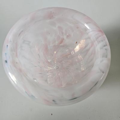Pink Glass Bowl handmade by artist Renee Roley, one of a kind glass art