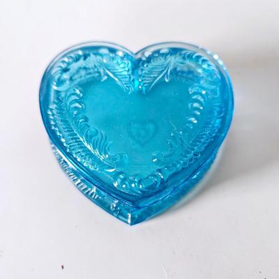 Clear Bright Blue Heart Box