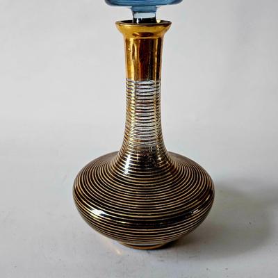 Mid Century German Gold Leaf Decanter or Perfume Bottle