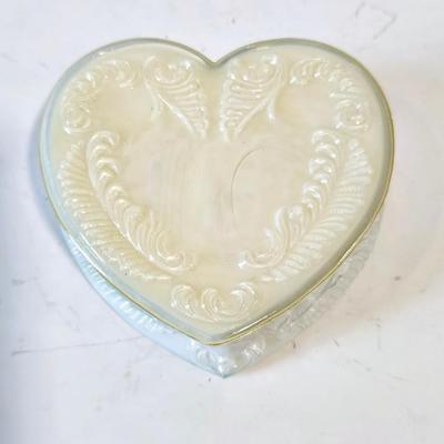 Ivory/ White Heart Shaped Box