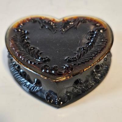 Brown Swirl Heart Shaped Box