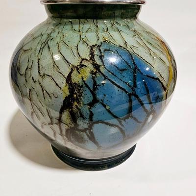 In the Style Of Tim Lazer Art Glass Vase