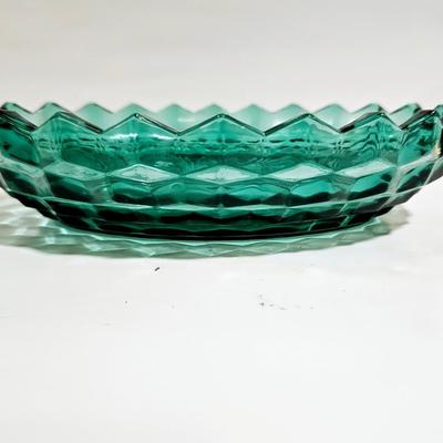 Sale Photo Thumbnail #778: Beautiful pop of color cut glass dish.