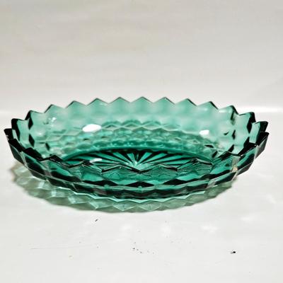 Sale Photo Thumbnail #777: Beautiful pop of color cut glass dish.