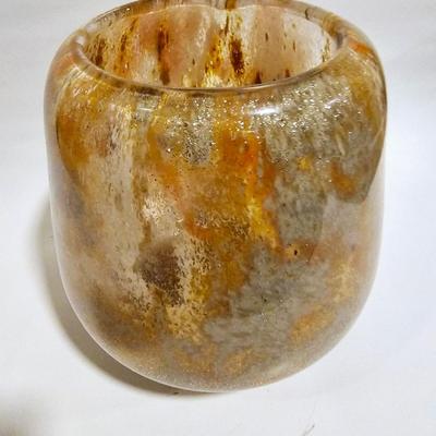 Mid Century Modern Gold Flecked Toso Style Submerso Vase
