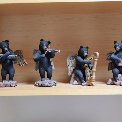 Four Angel Musician Bears, Signed