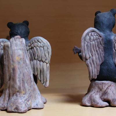 Four Angel Musician Bears, Signed