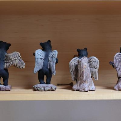 Four Angel Musician Bears, Signed