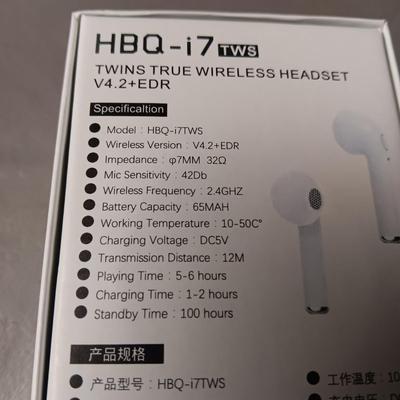 HBQ-i7 TWINS TRUE WIRELESS HEADSET/EARBUDS