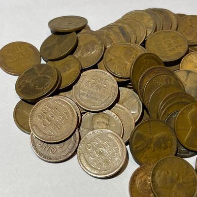 LOT OF 100 CIRCULATED CONDITION 1919 LINCOLN CENTS AS PICTURED.