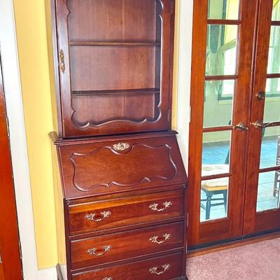 Vintage Solid Wood Secretary with Hutch