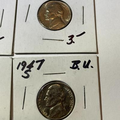 (4) 1947-S UNCIRCULATED CONDITION JEFFERSON NICKEL COINS AS PICTURED.
