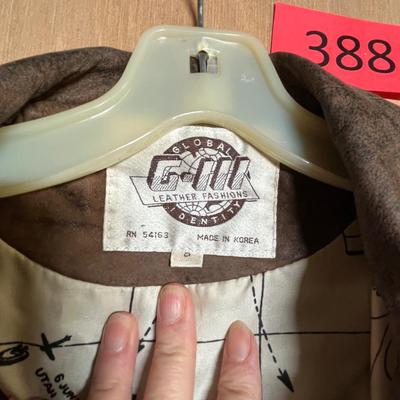 Leather bomber jacket