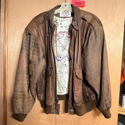 Leather bomber jacket