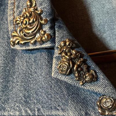 Fancy denim vest, women's