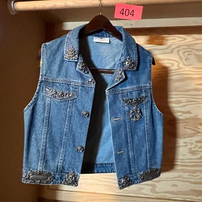 Fancy denim vest, women's