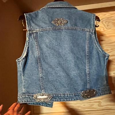 Fancy denim vest, women's