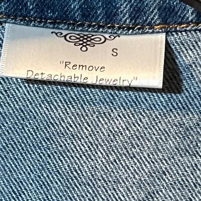 Fancy denim vest, women's