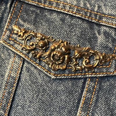 Fancy denim vest, women's