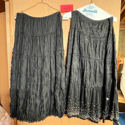 2 black long skirts