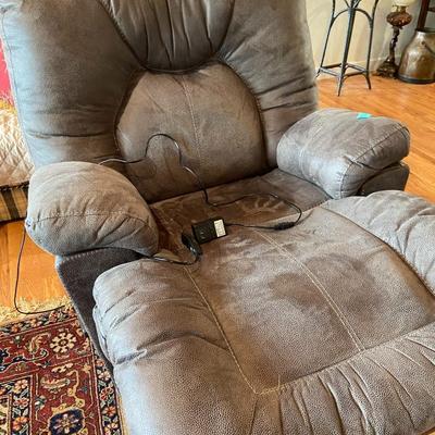 Faux Leather Recliner with Heat and Massage Options