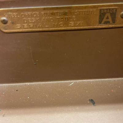 B54- Vintage steel desk w/Chalkboard top