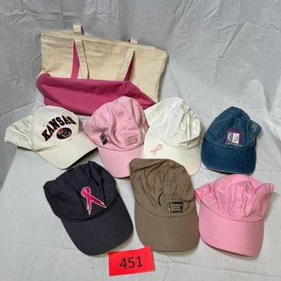 Lot of cancer surviver hats