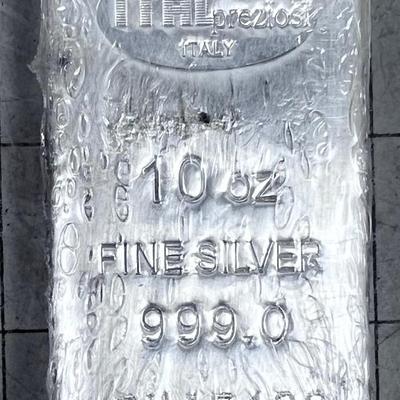 ITALPREZIOSI 10-ounce Fine Silver .999 Loaf BAR