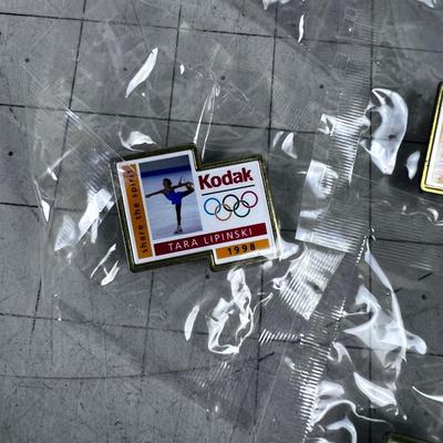 OLYMPIC Memorabilia from 2002 Olympics KODAK (4) Pins with Individual Athletes