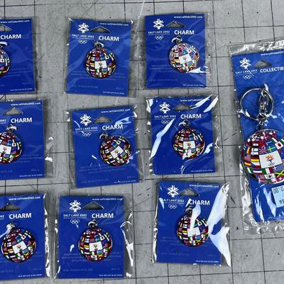 (9) WORLD OF FLAG CHARMS W A Key Chain too. 