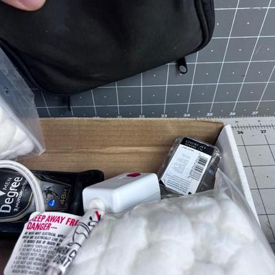 Bathroom Tray: Mixed Lot Dryer, Lotion, Candle ETC.