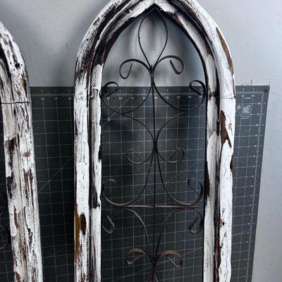 2 Wall Hangings of Wood and Iron 