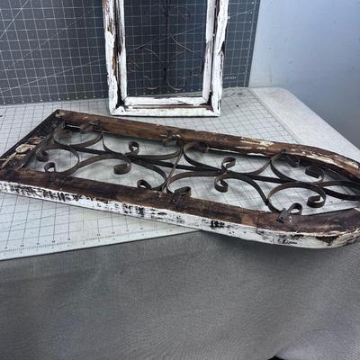 2 Wall Hangings of Wood and Iron 