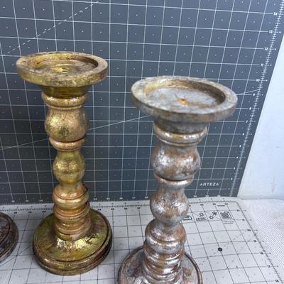 Goldy and Silvery Candle Holder - Rustic Shabby Chic Design (4) 