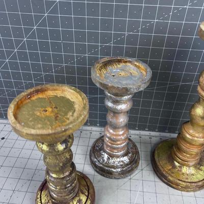 Goldy and Silvery Candle Holder - Rustic Shabby Chic Design (4) 