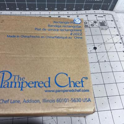 Pampered Chef, Simple Editions, Serving Tray White Rectangular 