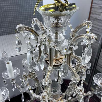 LARGE Antique CRYSTAL Chandelier 