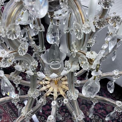 LARGE Antique CRYSTAL Chandelier 