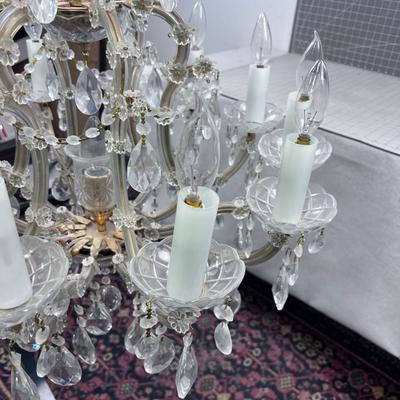 LARGE Antique CRYSTAL Chandelier 