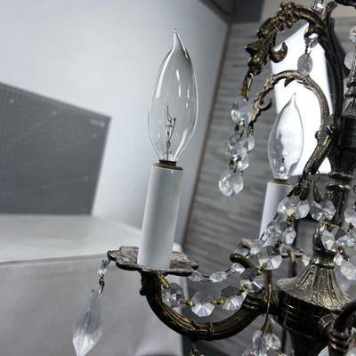 Smaller with Colored Antique CRYSTAL Chandelier 