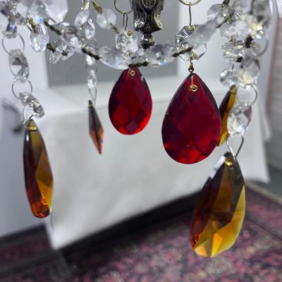 Smaller with Colored Antique CRYSTAL Chandelier 