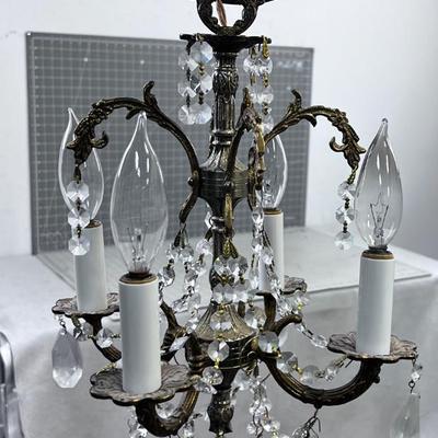 Smaller with Colored Antique CRYSTAL Chandelier 