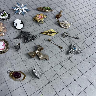 Big Collection of VINTAGE Pins & Brooches