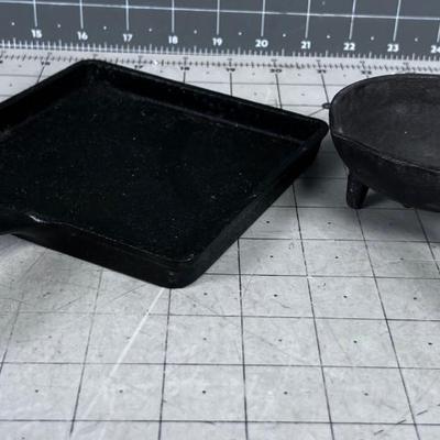 Iron Ladle and a Square Pan Small