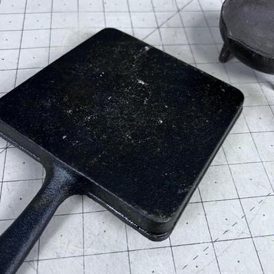Iron Ladle and a Square Pan Small
