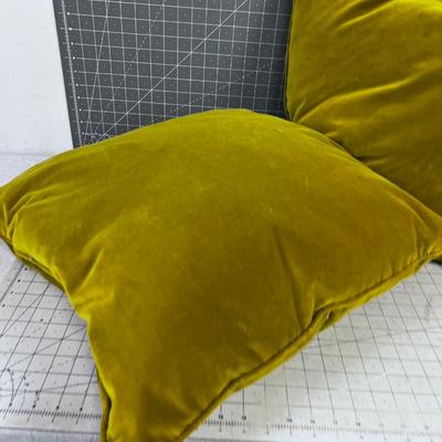 2 VELVET Green 20" Square Pillows 