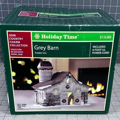Holiday Time Gray Barn CHRISTMAS VILLAGE 