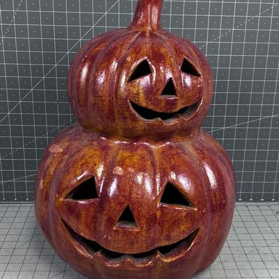 Awesome Terracotta Jack-O-Lantern Double Stack