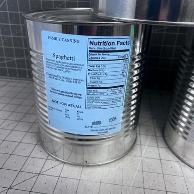 (6) No. 10 Can FOOD STORAGE Oats, Bean, Spaghetti 