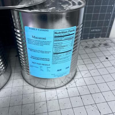 (6) No. 10 Can FOOD STORAGE Oats, Bean, Spaghetti , Flour